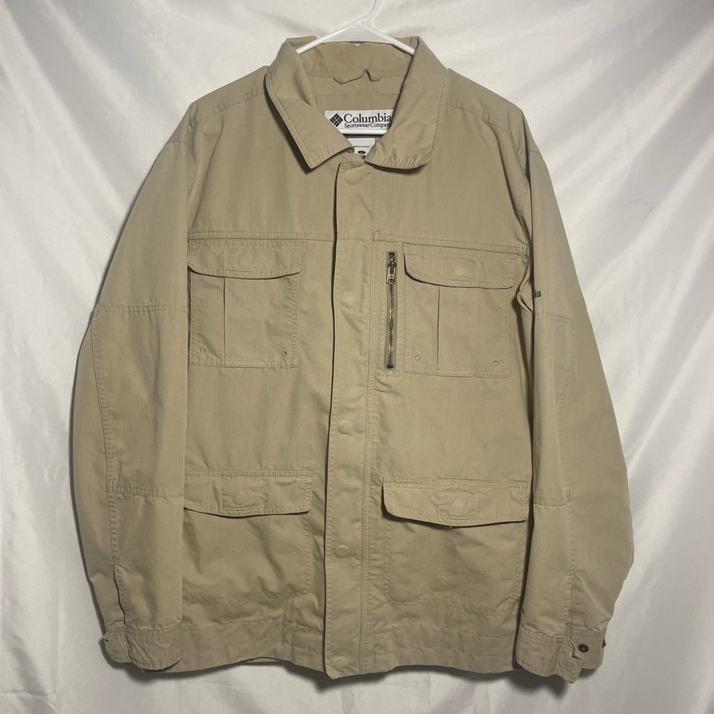 Columbia Tan Utility Jacket Lightweight Safari Style Pockets